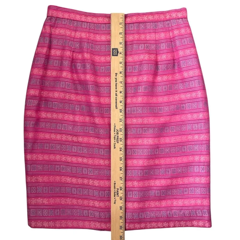 VTG Marie St. Claire Skirt Pink Pencil Lined Spring Easter Church Career Size 10